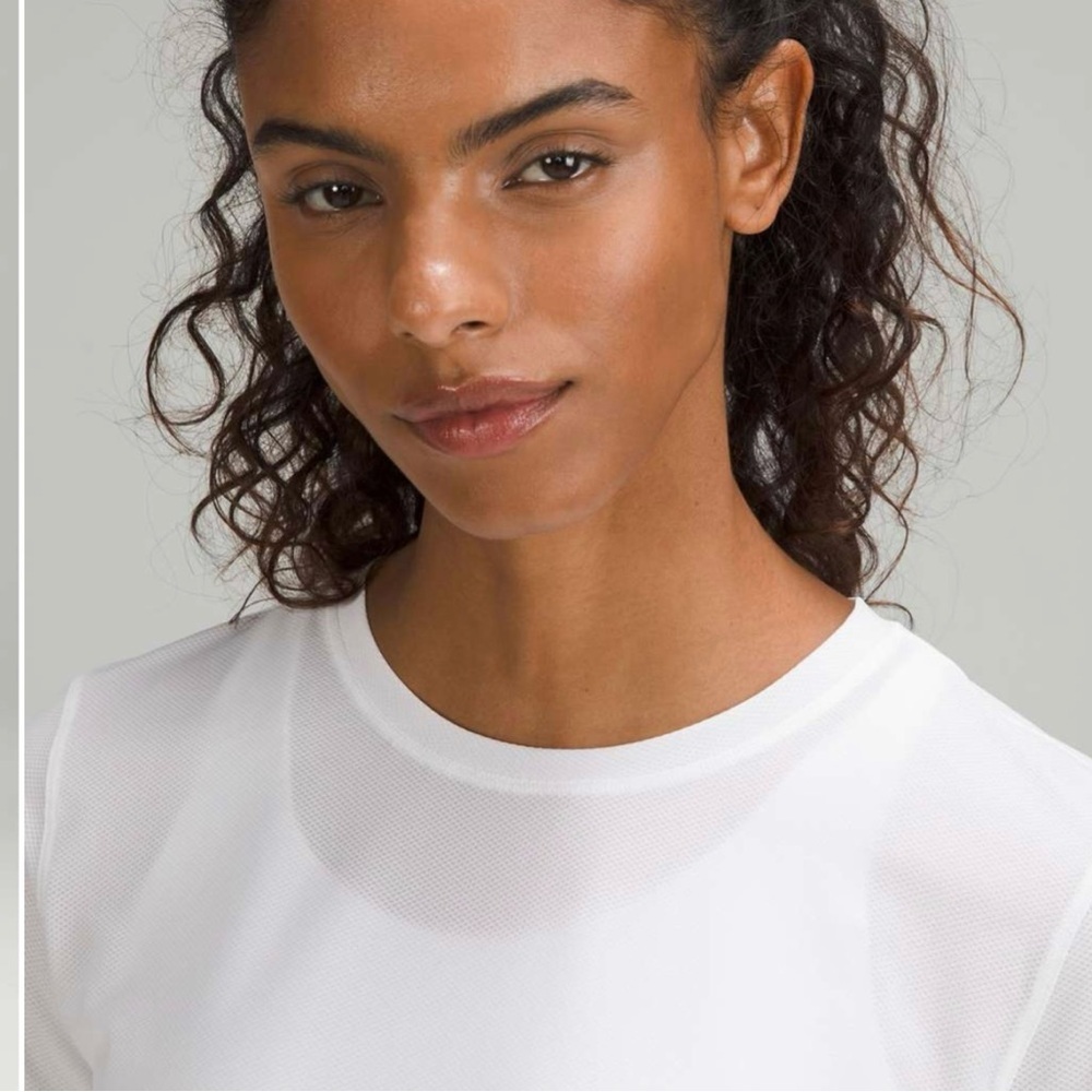 Lululemon High Neck Running and Training T-Shirt White - Picture 3 of 7